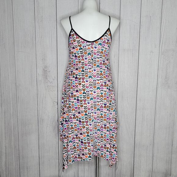 VTG y2k Arrow Print Handkerchief Dress, sz 2X - Picture 3 of 4